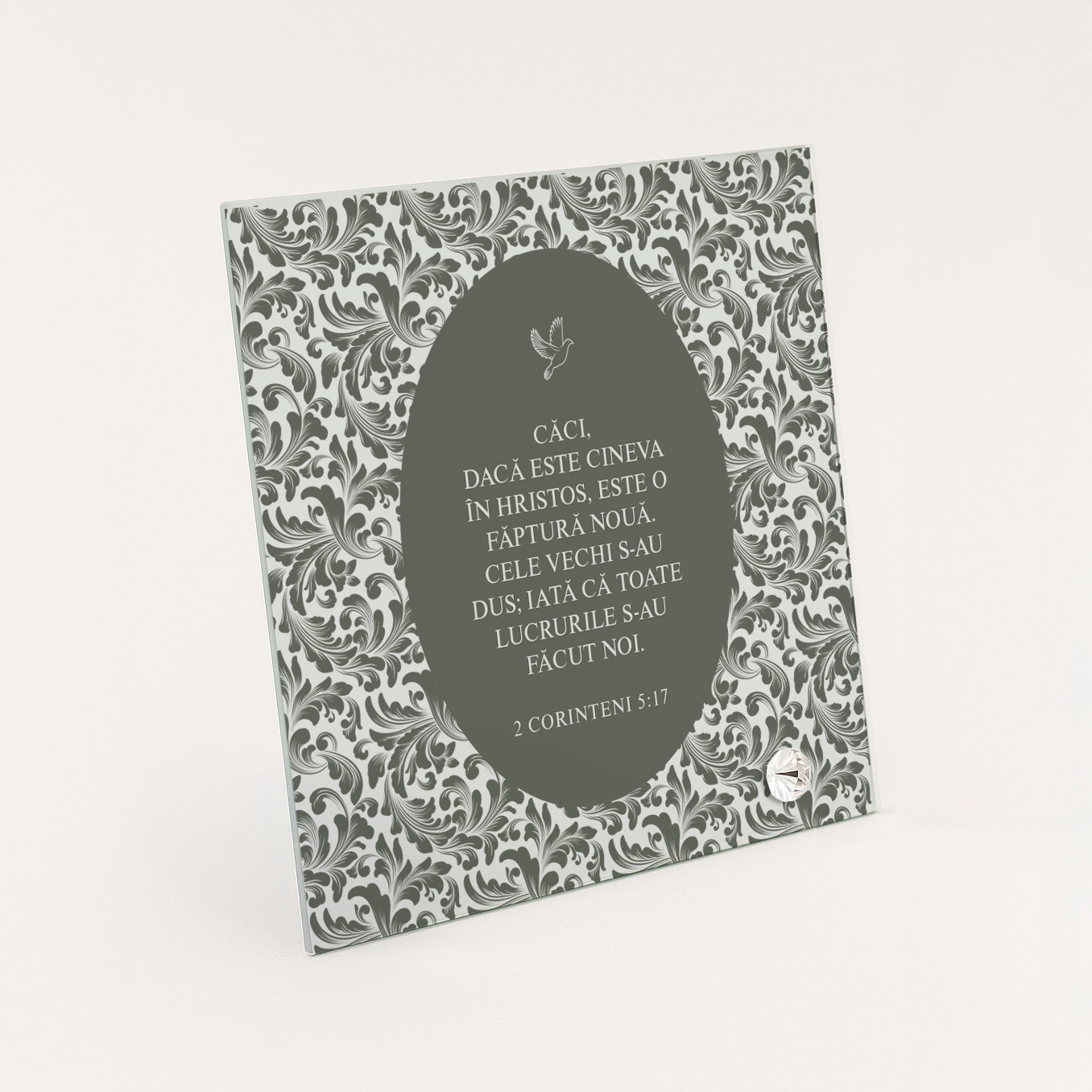 Rama foto de sticla cu mesaj crestin, 2 Corinteni 5:17 Rama foto de sticla cu mesaj crestin, 2 Corinteni 5:17